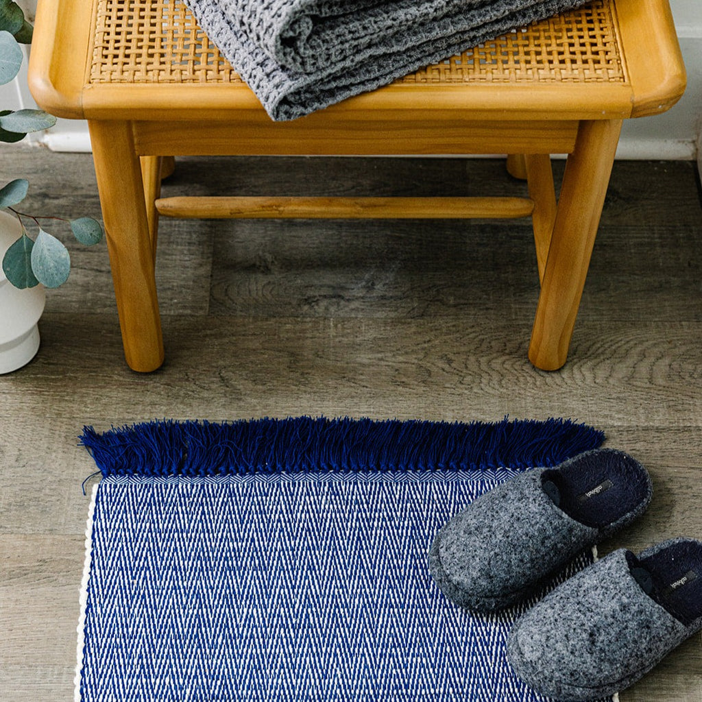 Cali Bath Mat in Marine Blue - The Well Appointed House