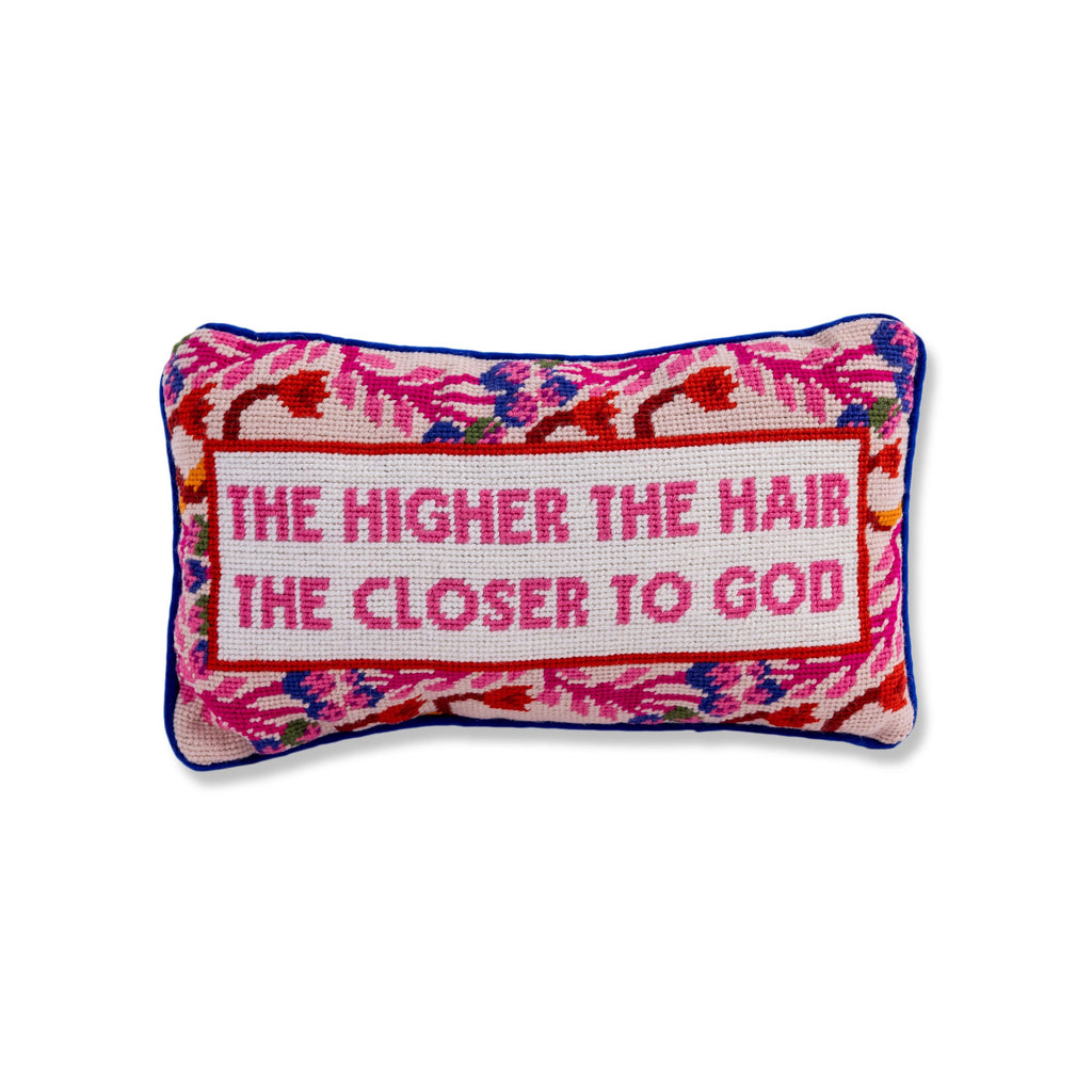 Higher The Hair Needlepoint Pillow - The Well Appointed House