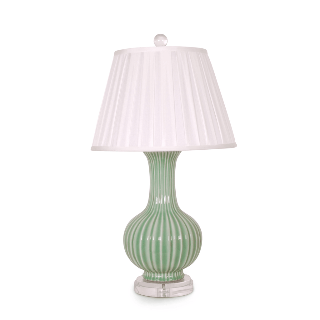 26" Celadon Green Fluted Vase Table Lamp - Table Lamps - The Well Appointed House