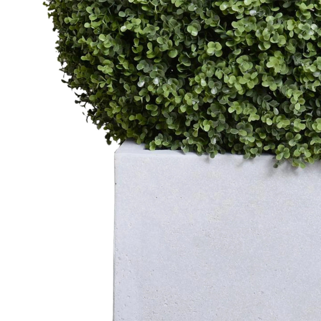 28" Faux Boxwood Ball in Square Pot - Florals & Greenery - The Well Appointed House