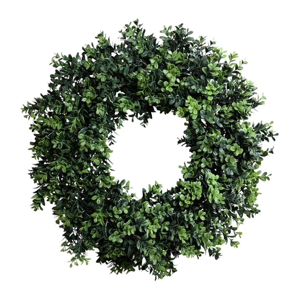 28" Faux Boxwood Shrub Christmas Wreath - Florals & Greenery - The Well Appointed House