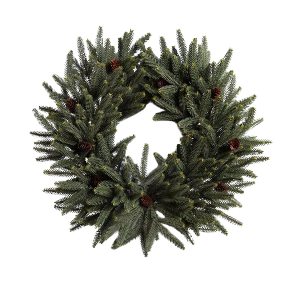 28" Faux Fraser Fir Wreath with Pinecones - Florals & Greenery - The Well Appointed House