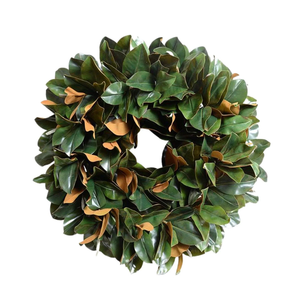 28" Faux Magnolia Leaf Hand-Built Wreath - Florals & Greenery - The Well Appointed House