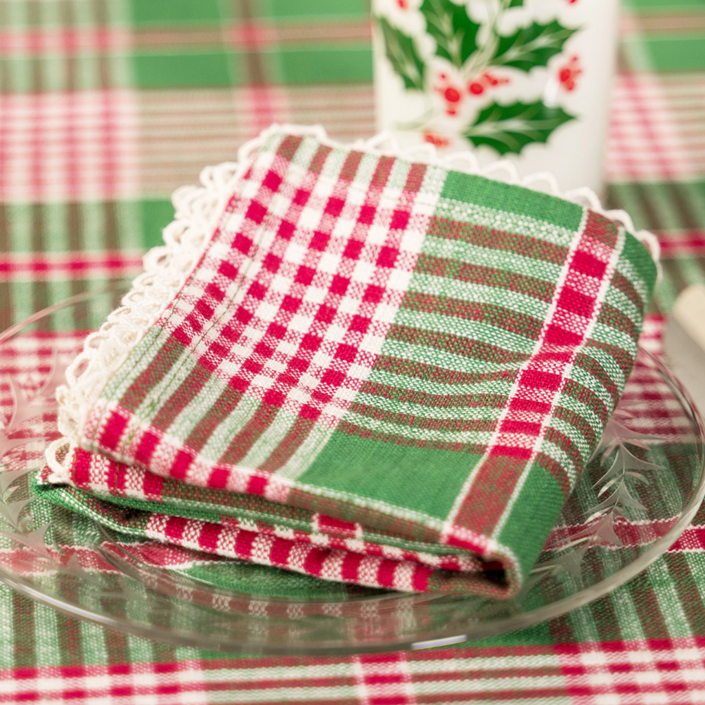 Set of Four Holly Plaid Napkins - The Well Appointed House