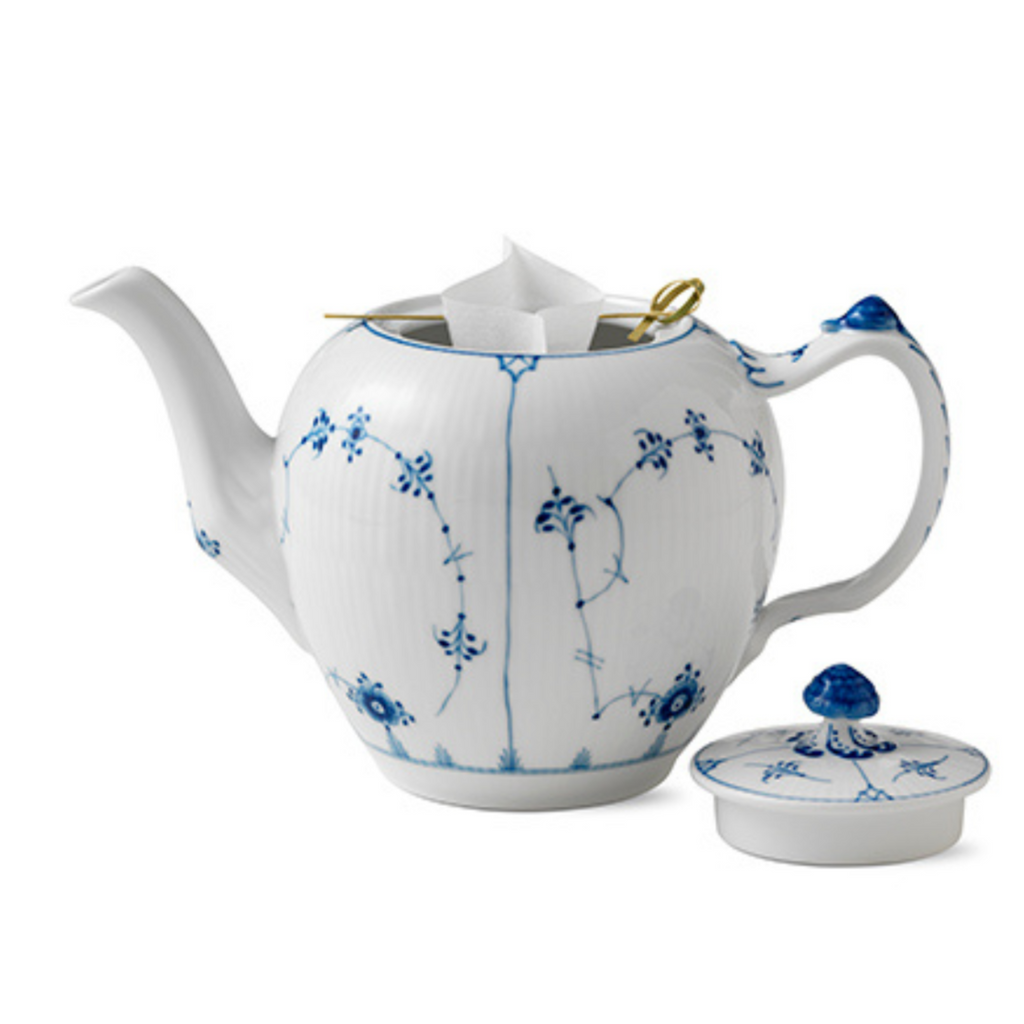 Blue Fluted Plain Teapot 100CL - Well Appointed House
