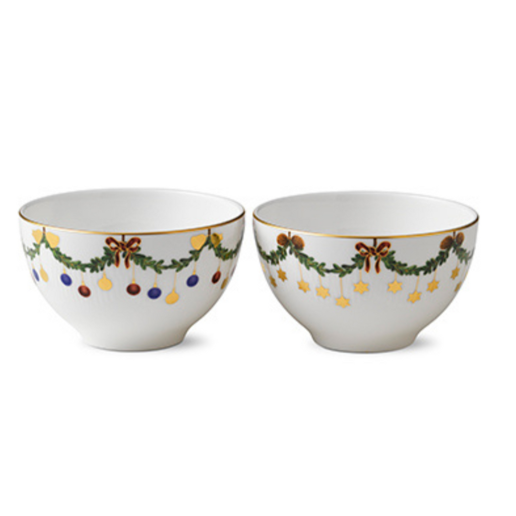 Star Fluted Christmas Bowl 30 CL, 2 pieces - The Well Appointed House