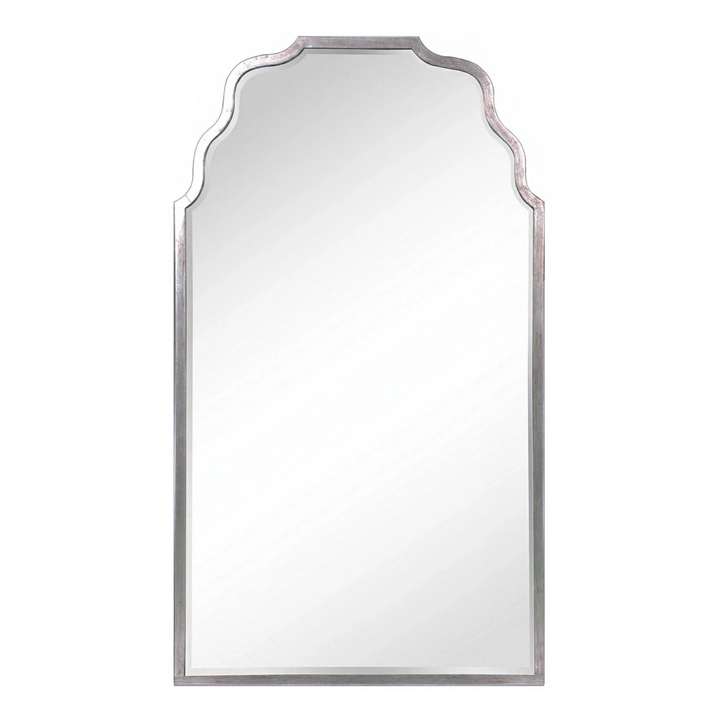 Antiqued Silver Leaf Finish Framed Wall Mirror - The Well Appointed House