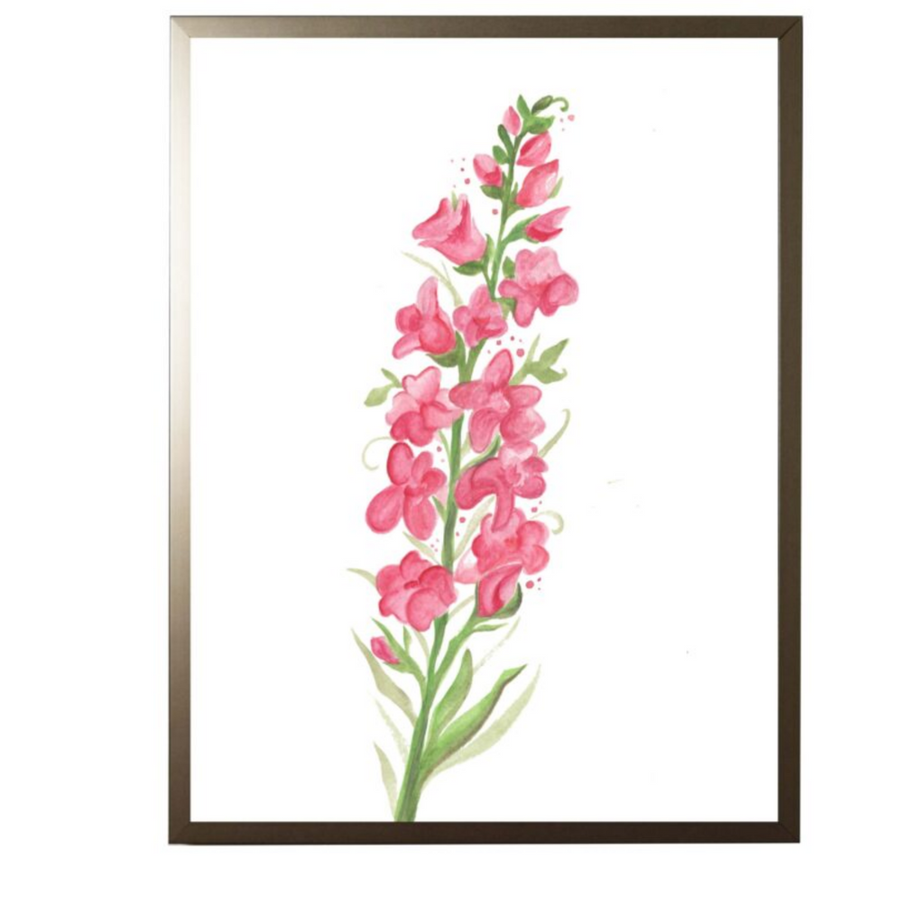 Watercolor Pink Snapdragon Framed Wall Art - The Well Appointed House
