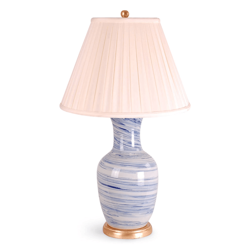 31" Light Blue Swirl Table Lamp - Table Lamps - The Well Appointed House