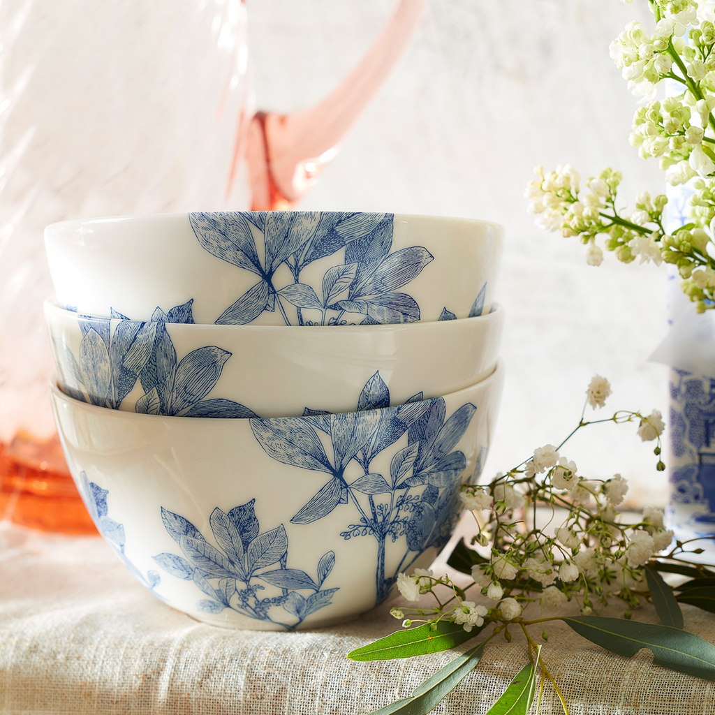 Tall Blue Arbor Cereal Bowl - The Well Appointed House