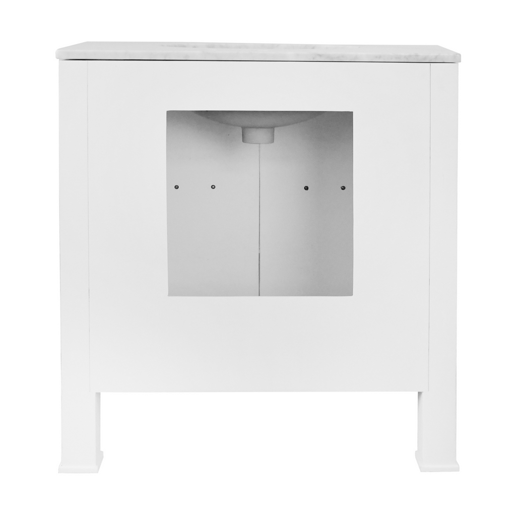 Blanche Vanity in Textured White Linen - Bath Vanity - The Well Appointed House