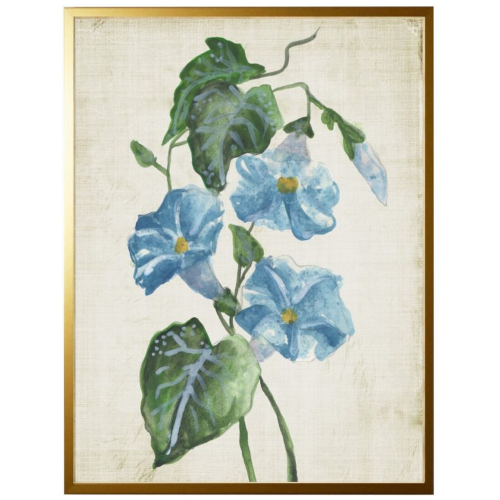 Tissue & Watercolor Blue Flowers Framed Wall Art - The Well Appointed House