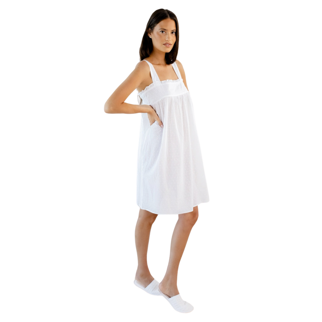 Annabelle White Cotton Nightgown - The Well Appointed House