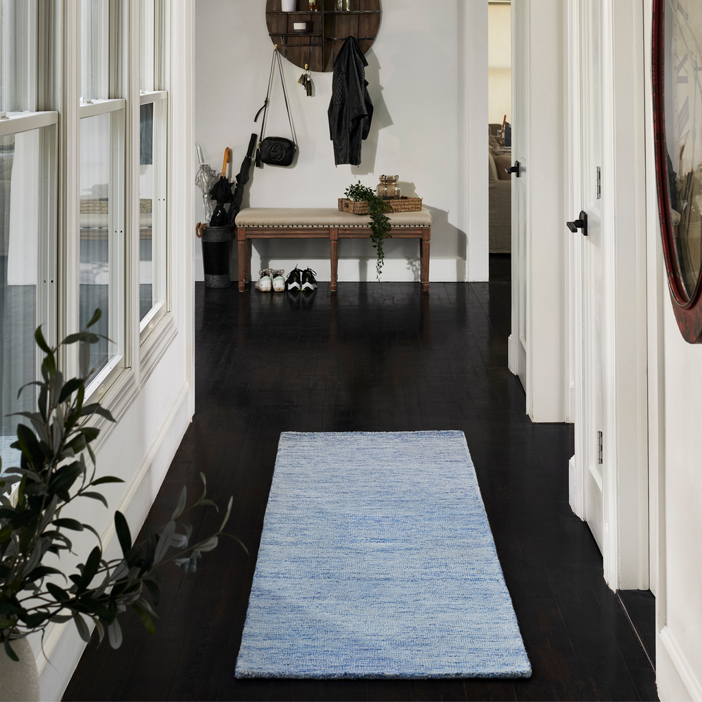 James Hand Tufted Wool Rug in Denim - The Well Appointed House