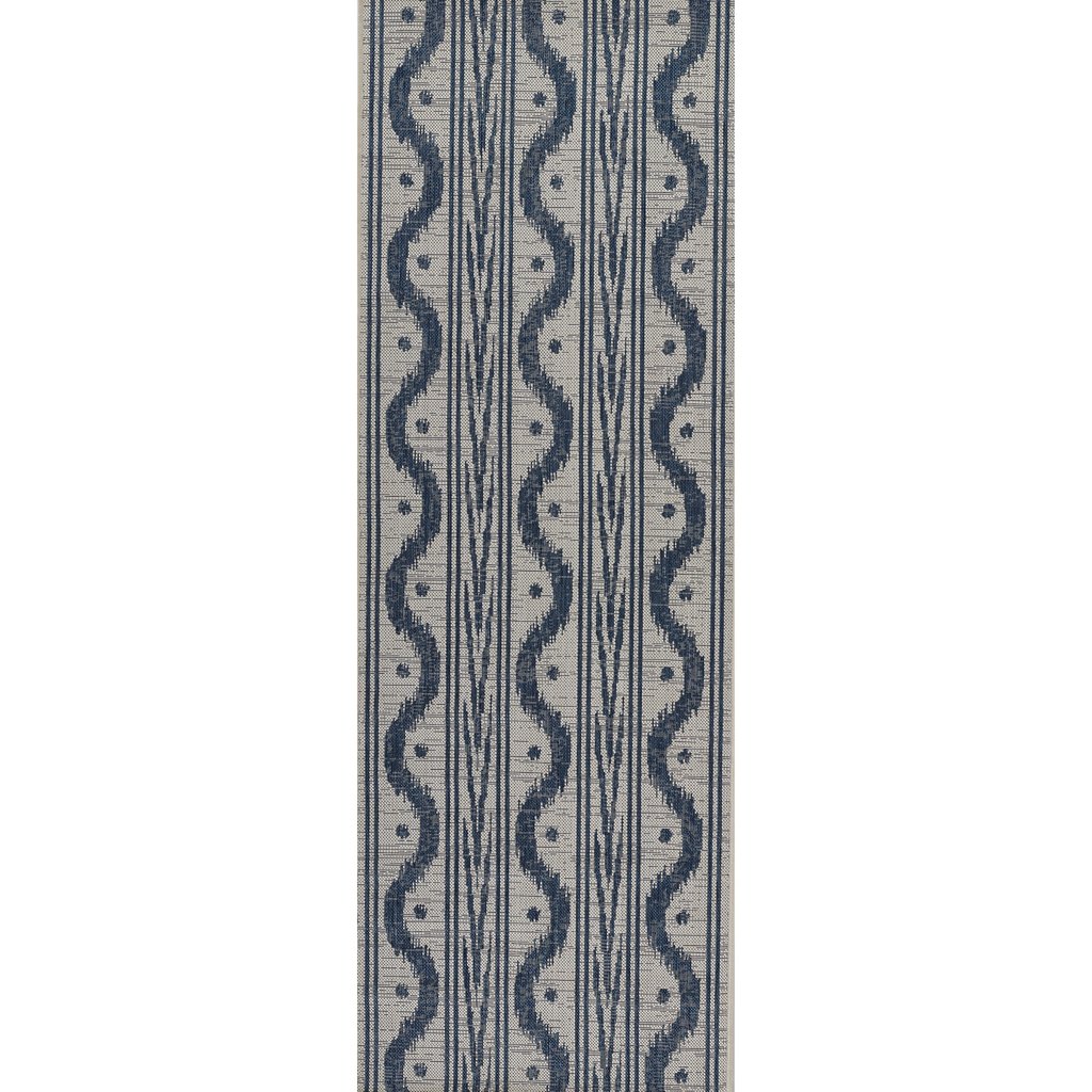 Riviera Geometric Blue Recycled Plastic Indoor Outdoor Rug - The Well Appointed House