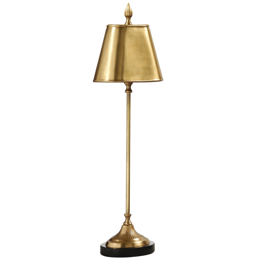 Delicate Solid Brass Console Lamp - The Well Appointed House