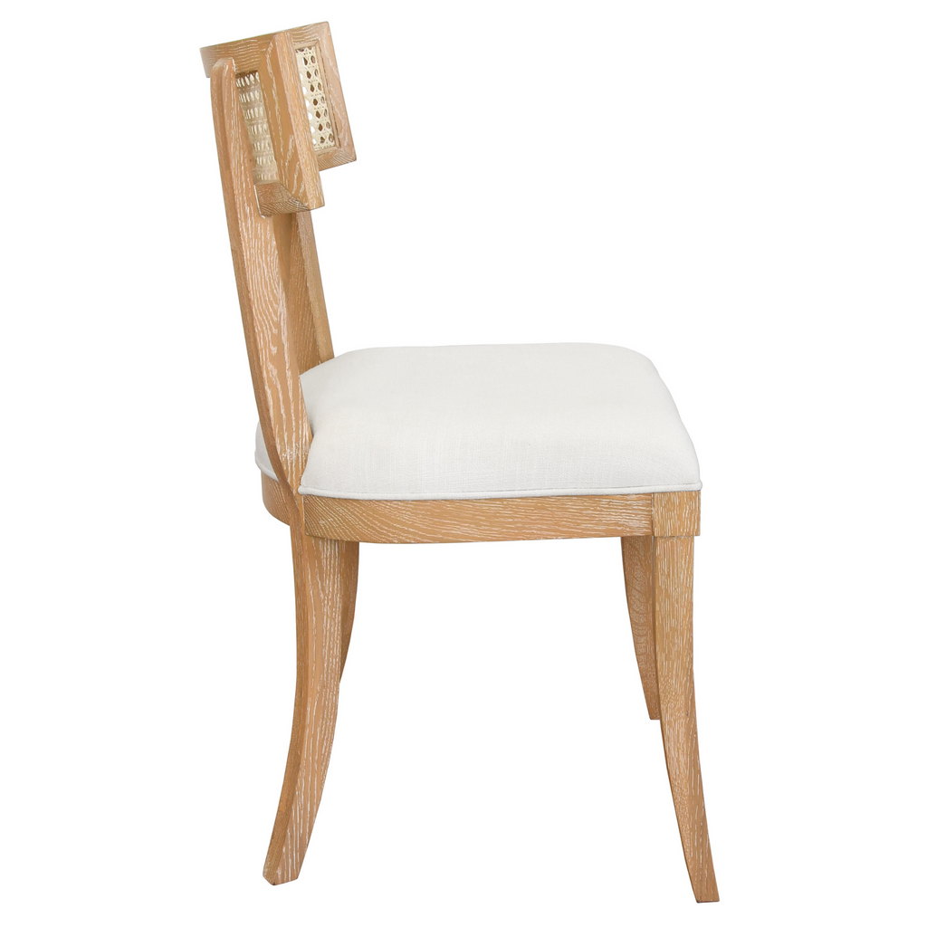 Britta Cane Back with Cerused Oak Finished Dining Chair - Dining Chairs - The Well Appointed House