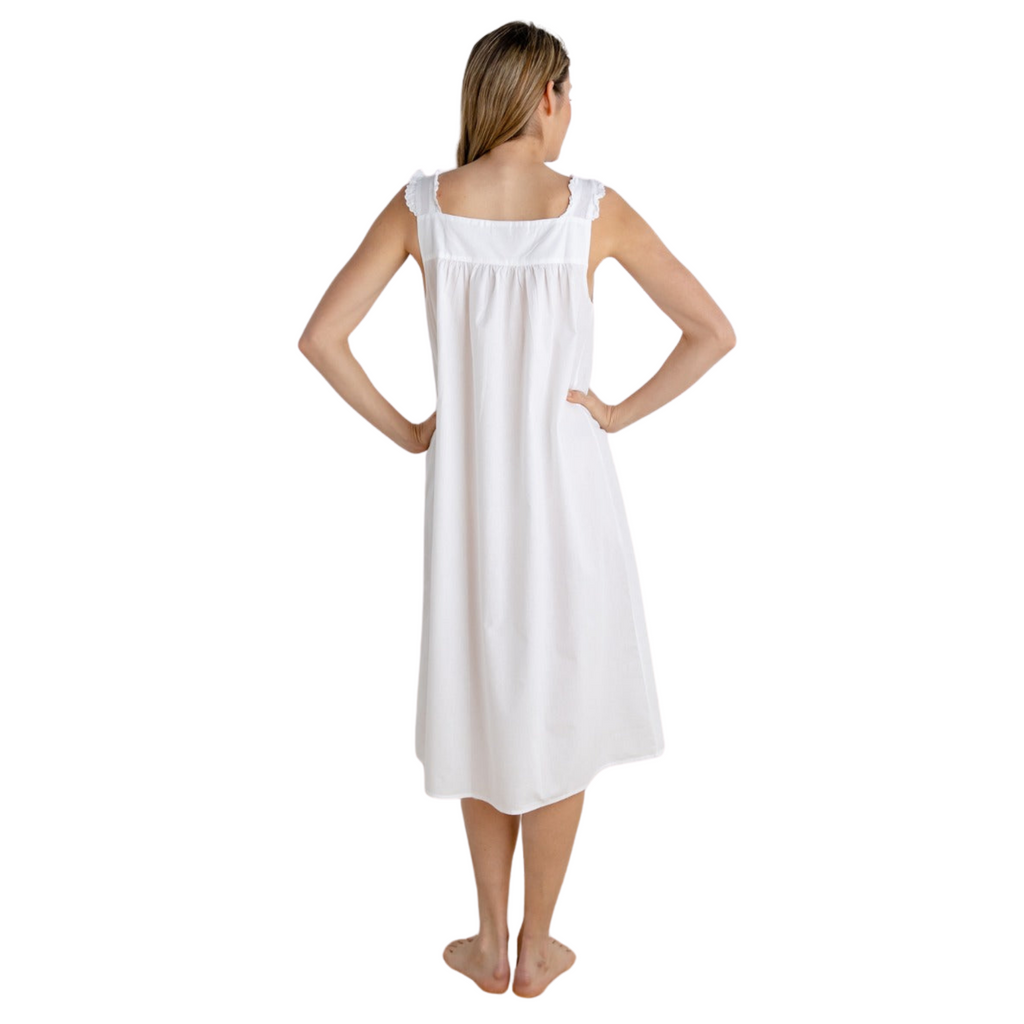 Mandi White Cotton Nightgown - The Well Appointed House