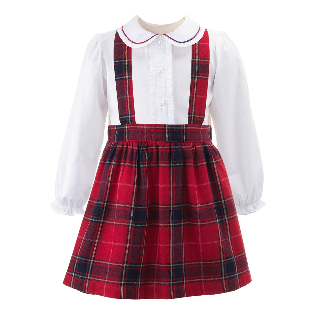 Red Tartan Flannel Pinafore Set - The Well Appointed House