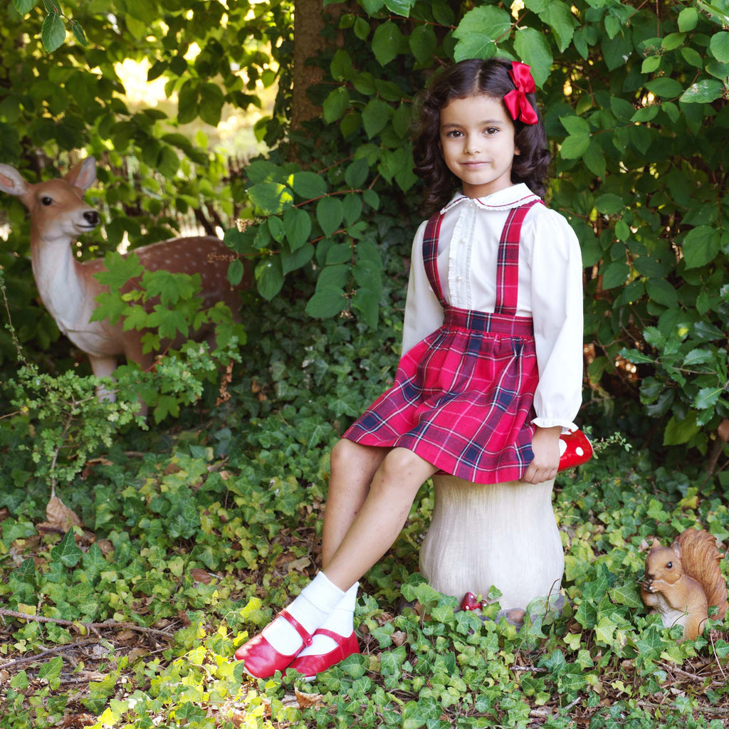 Red Tartan Flannel Pinafore Set - The Well Appointed House