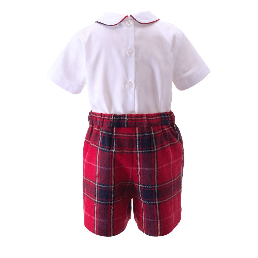 Red Tartan Shirt and Shorts Set - The Well Appointed House