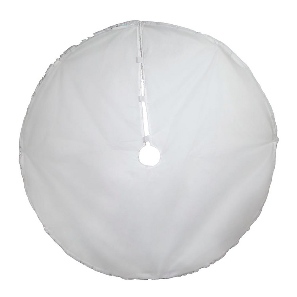 48 White Sequined Snowflake Tree Skirt - The Well Appointed House