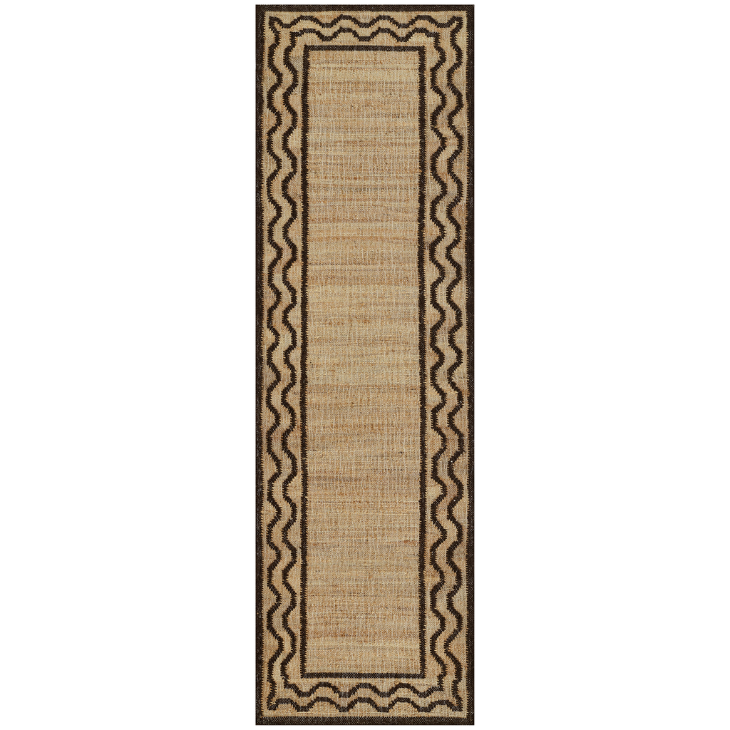   Orchard Ripple Brown Hand Woven Wool and Jute Area Rug - The Well Appointed House  