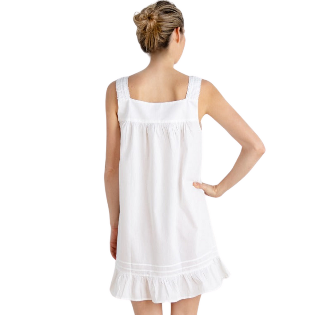 Jennifer White Cotton Nightgown - The Well Appointed House