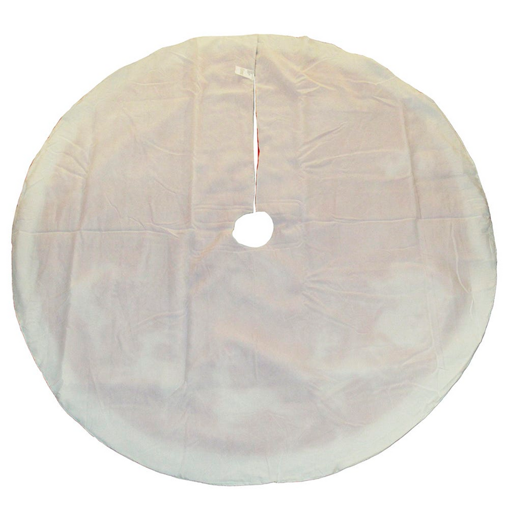 50 Red and White Santa Sleigh Embroidered Tree Skirt - The Well Appointed House