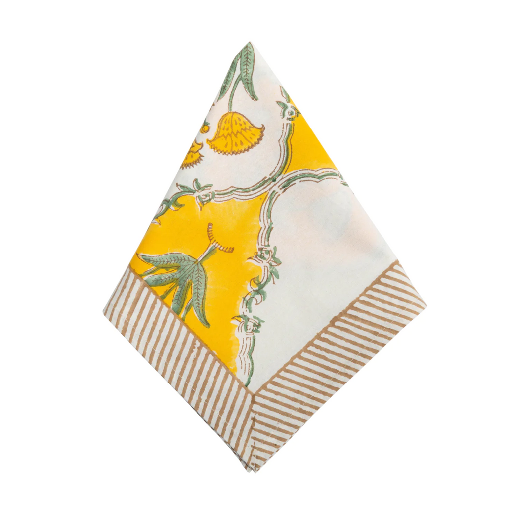 Set of 8 Sunny Days Cabana Floral Printed Cotton Napkins - The Well Appointed House