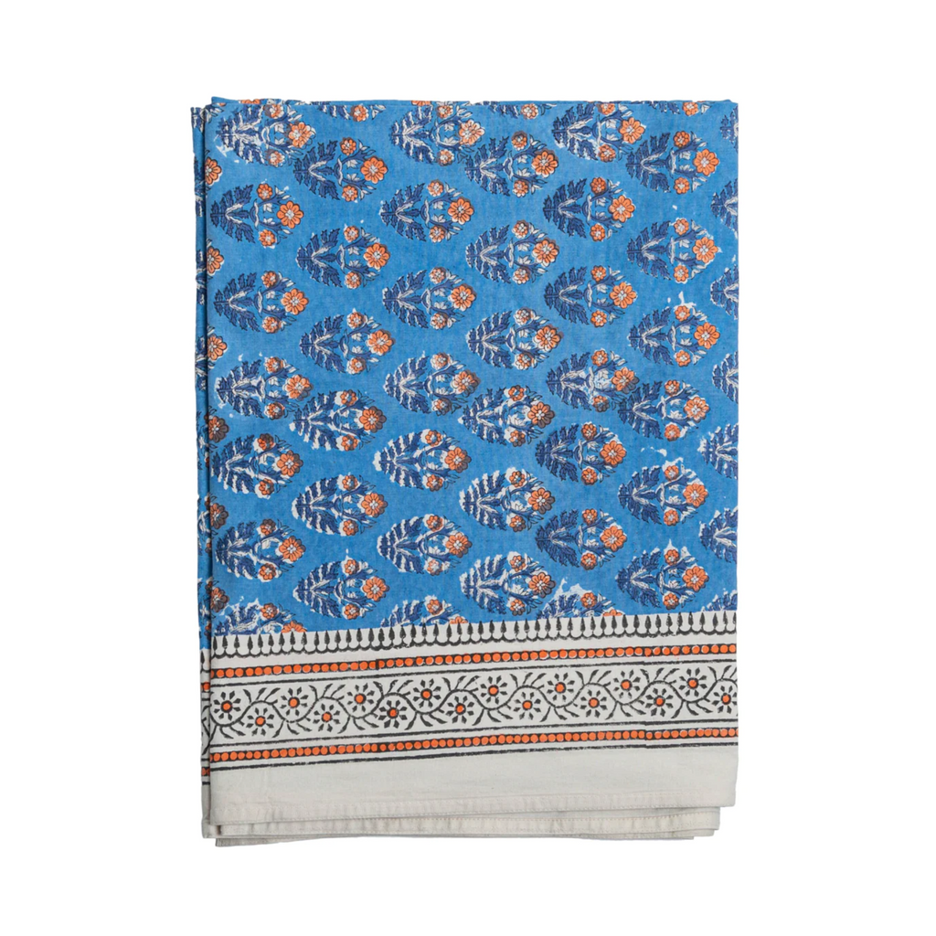 Blue Skies Cabana Printed Floral Tablecloth - The Well Appointed House