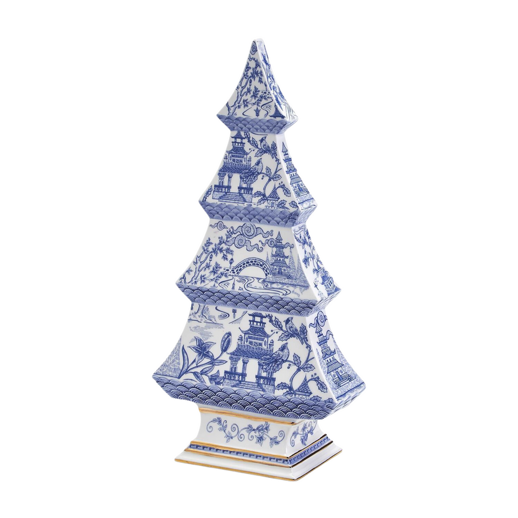 Blue & White Canton Collection Dolomite Christmas Tree - The Well Apointed House