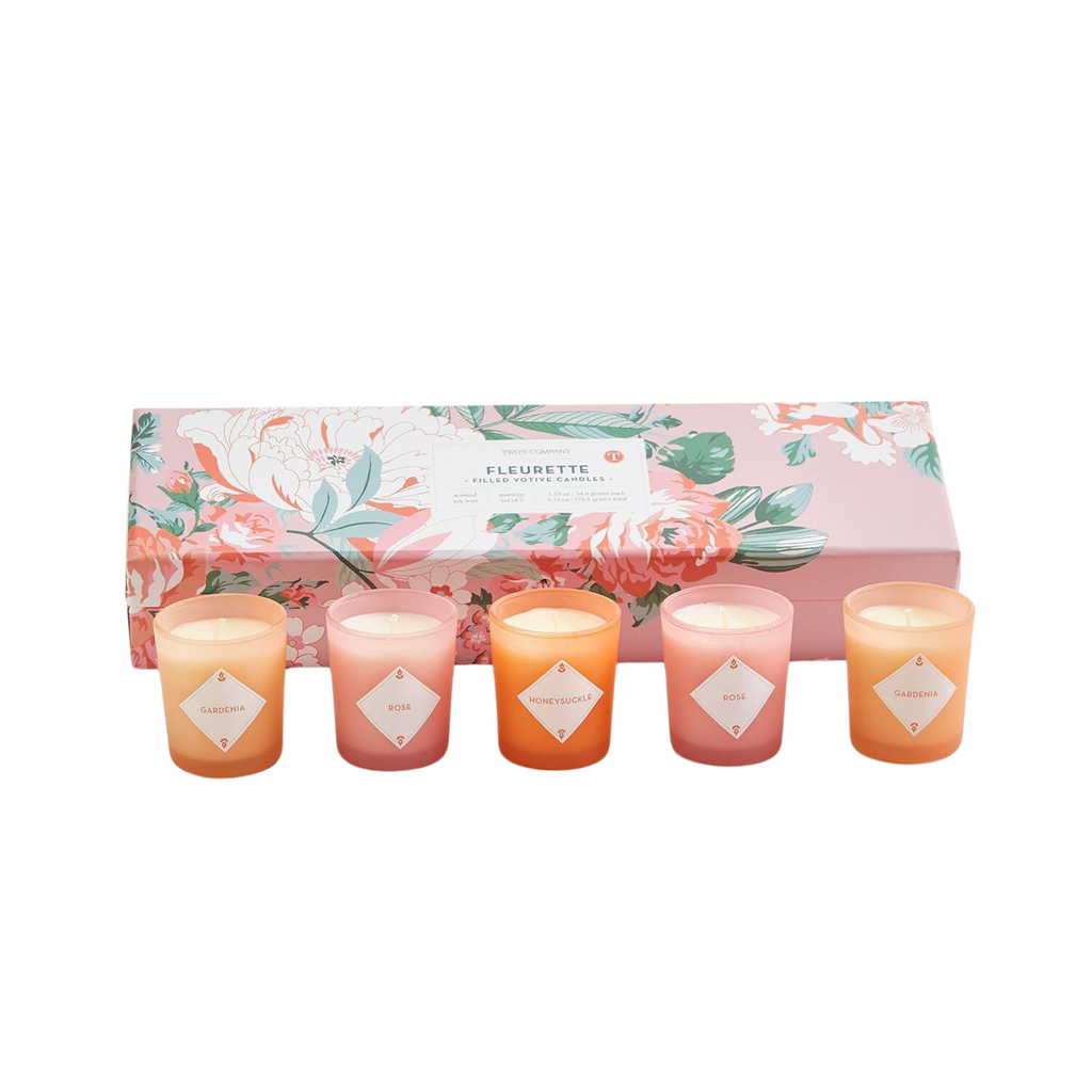Set of 5 Fleurette Scented Candles in Gift Box - The Well Appointed House