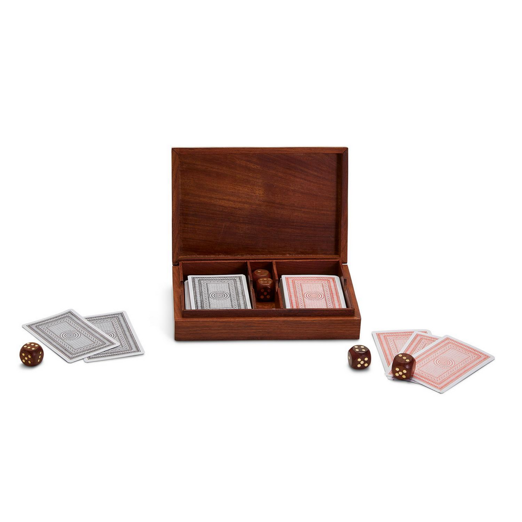 The Turf Club Cards and Dice Set in Hand-Crafted Wooden Box - The Well Appointed House