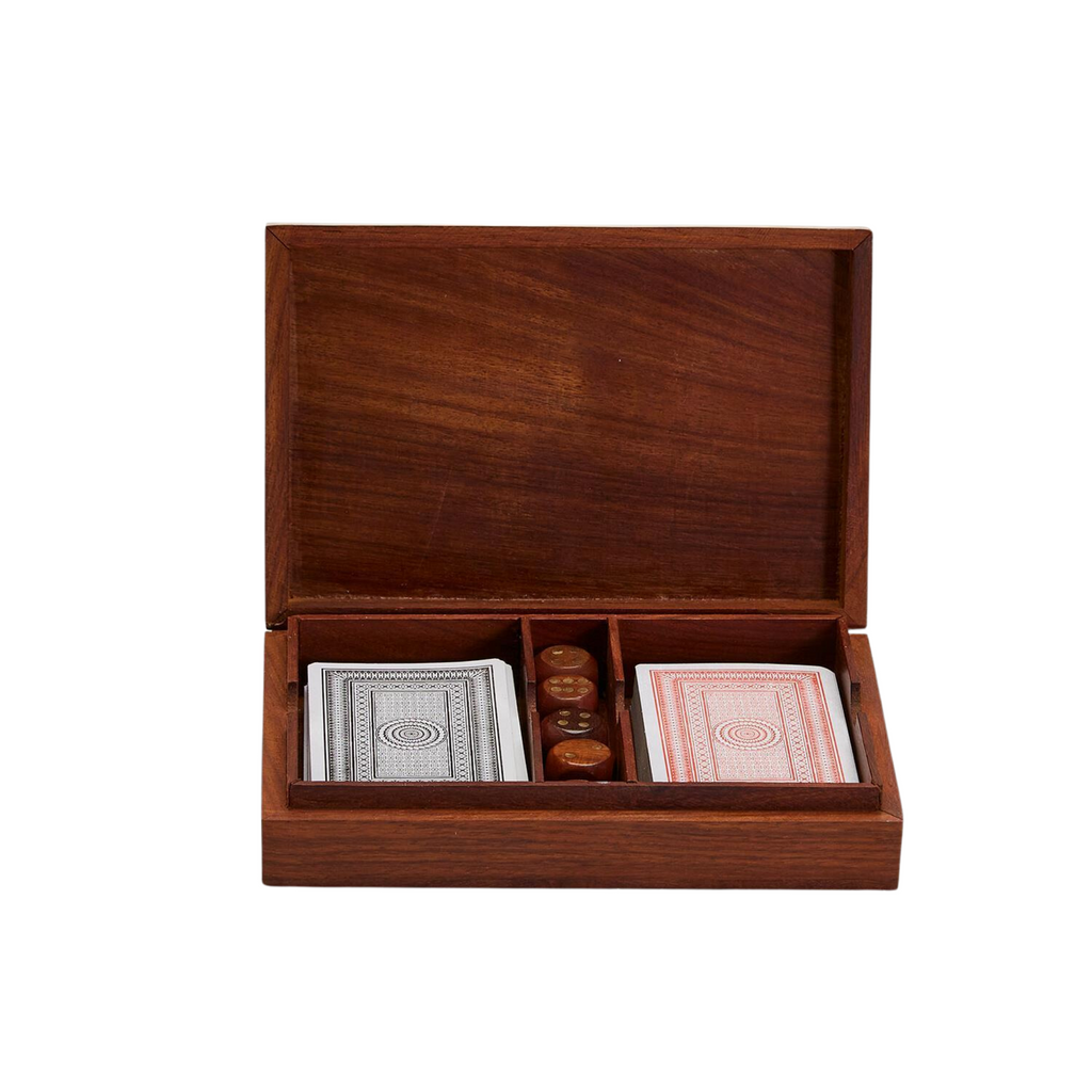 The Turf Club Cards and Dice Set in Hand-Crafted Wooden Box - The Well Appointed House
