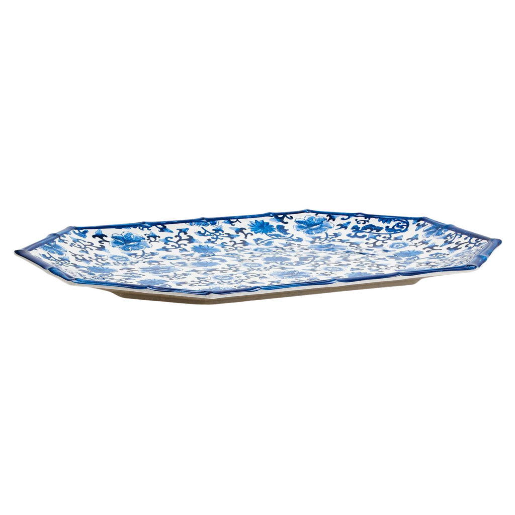 Octagonal Chinoiserie Touch Serving Platter - The Well Appointed House