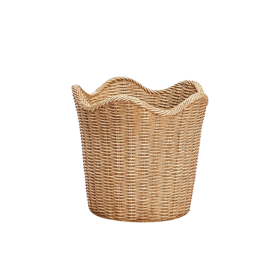 Scalloped Edge Basket Weave Pattern Cachepot - The Well Appointed House
