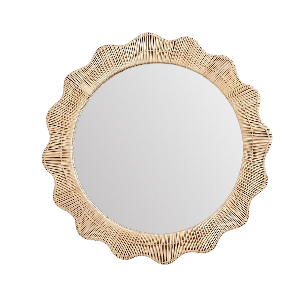 Wicker Weave Scalloped Wall Mirror - The Well Appointed House
