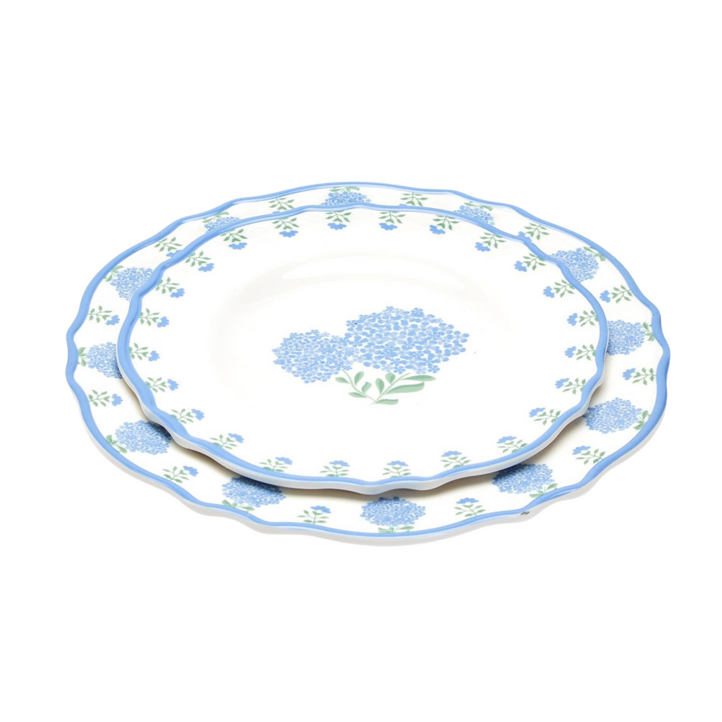 Set of 4 Hydrangea Melamine Dinner Plates - The Well Appointed House