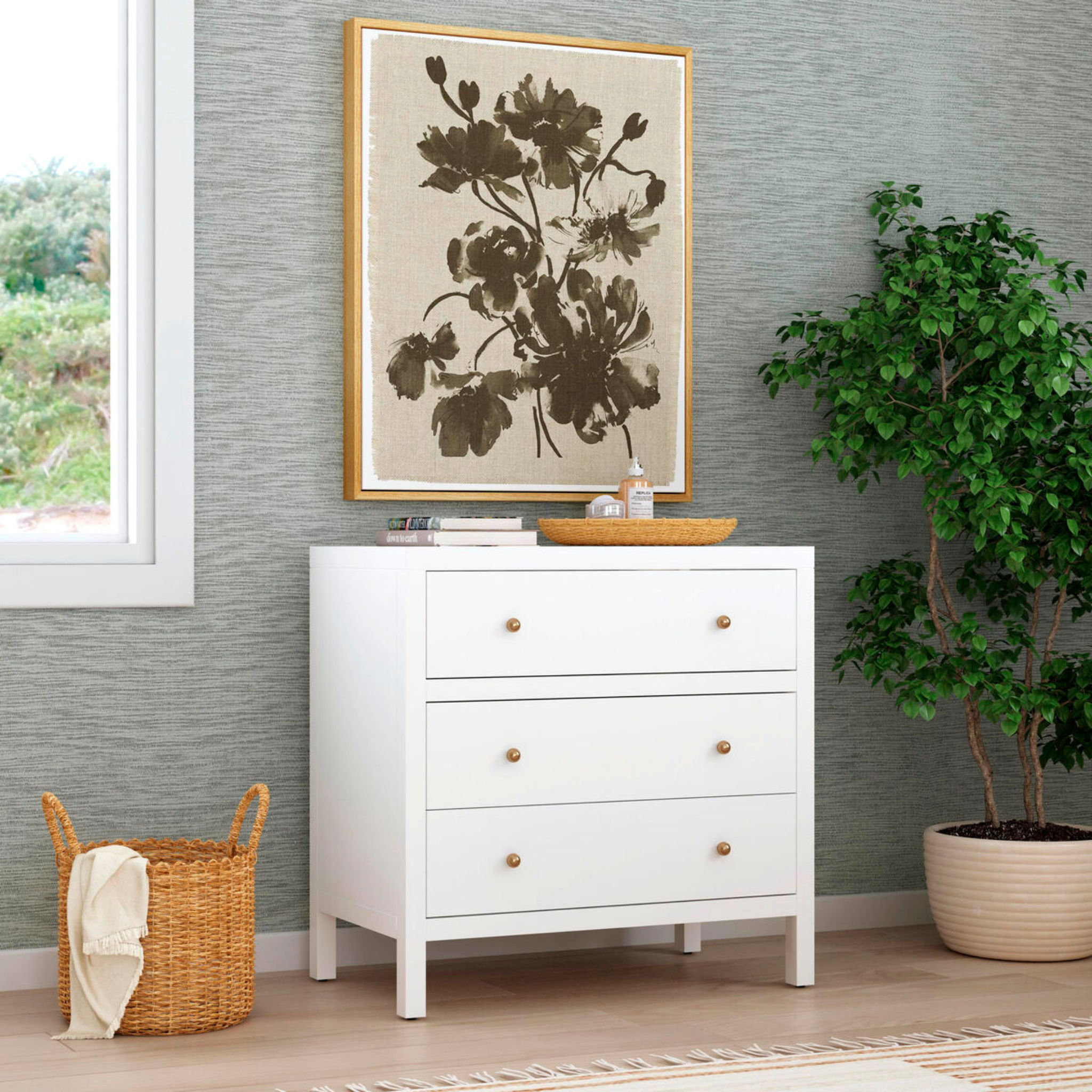 Nora 3-Drawer Chest, White Nora 3-Drawer Chest, White