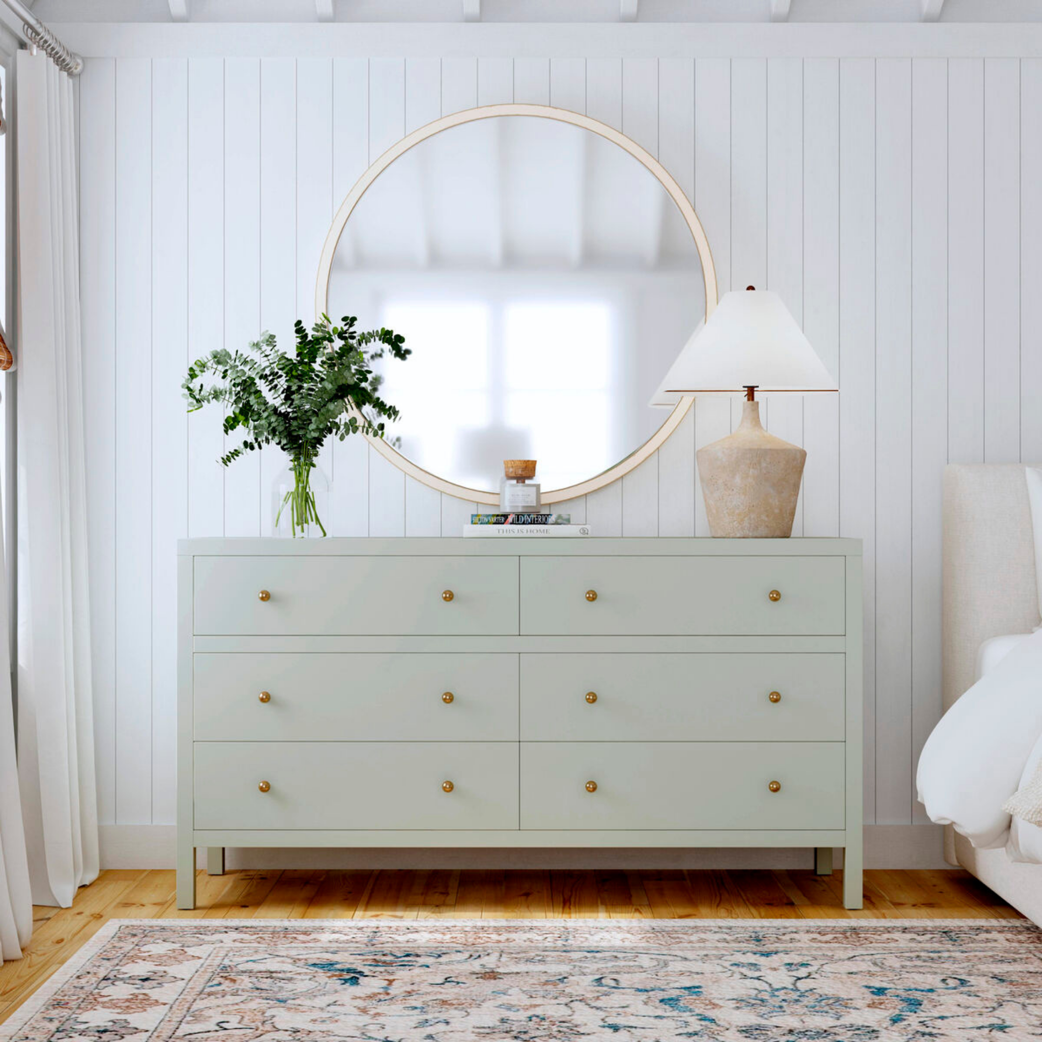 Nora 6-Drawer Dresser, Green Nora 6-Drawer Dresser, Green
