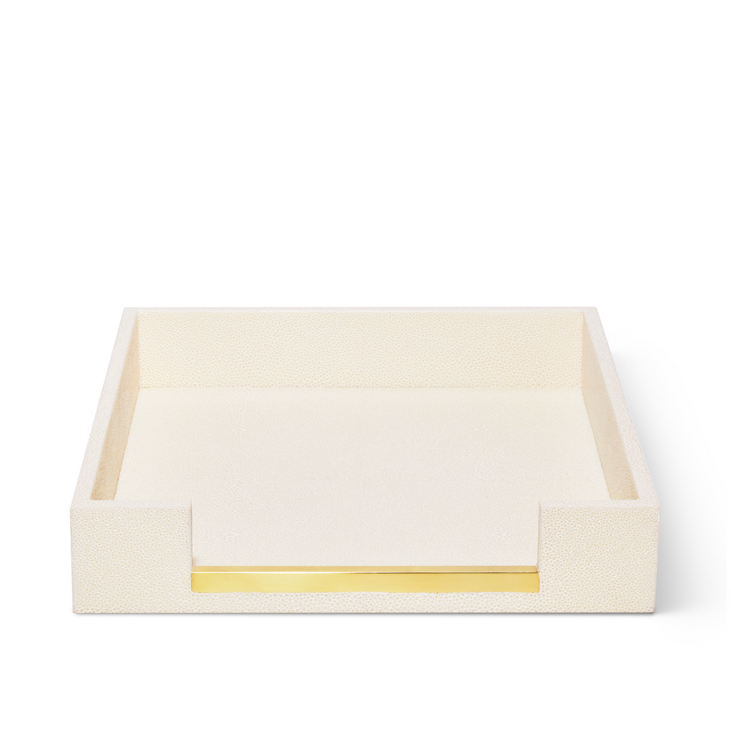 Shagreen Paper Tray, Cream - The Well Appointed House