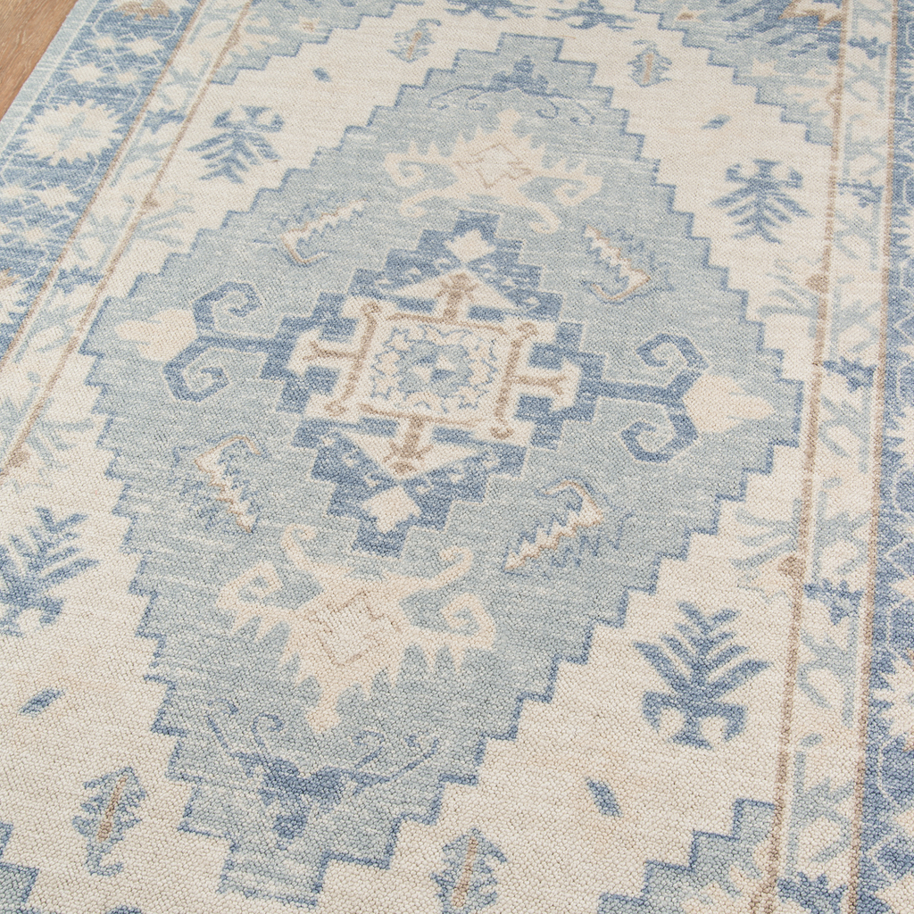 Ana Blue Wool Area Rug - The Well Appointed House
