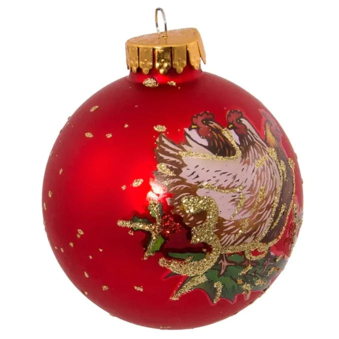 65MM Twelve Days Of Christmas Decorative Glass Ball Ornaments, 12-Piece Box Set - Christmas Decor - The Well Appointed House