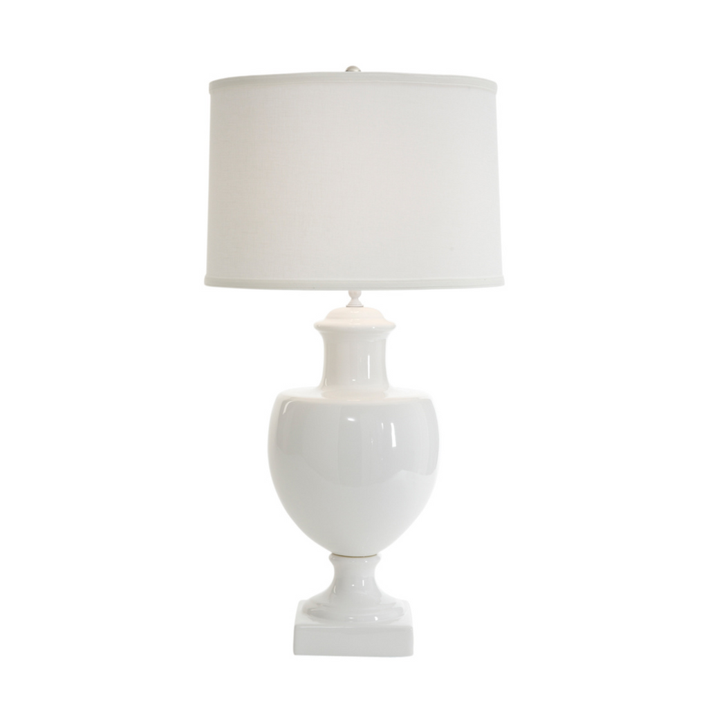White Greenwich Ceramic Table Lamp - The Well Appointed House