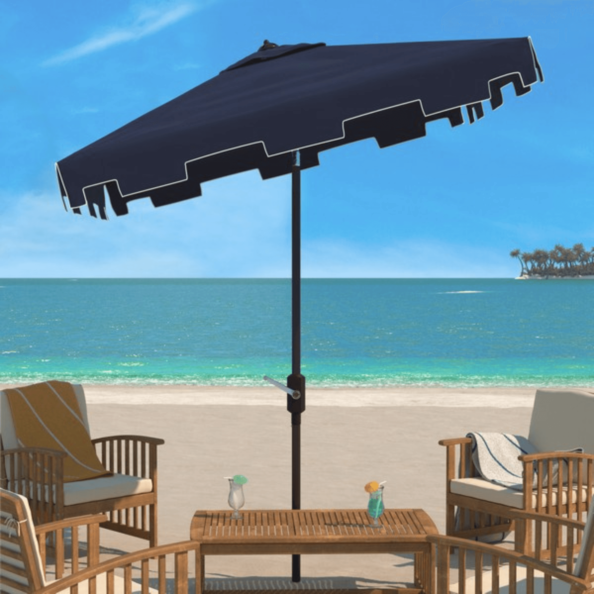 7.5 white patio umbrella 7.5' Square Zimmerman Market Umbrella White