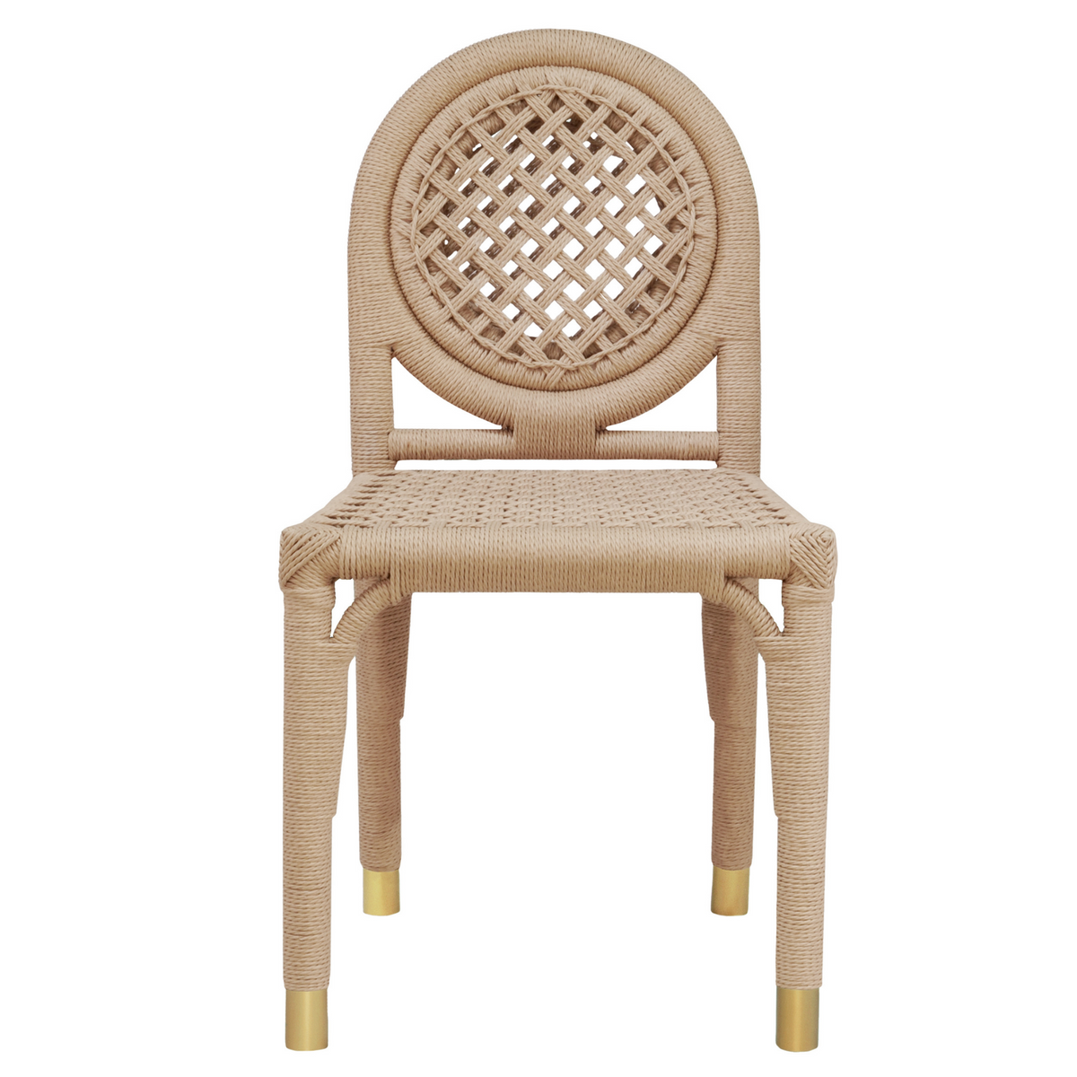 Gentry Round Back Rattan Wrapped Dining Chair – The Well Appointed House