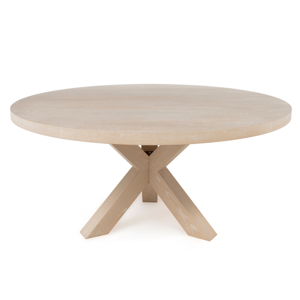 Greer Natural Cerused Oak Round Dining Table - Dining Tables - The Well Appointed House