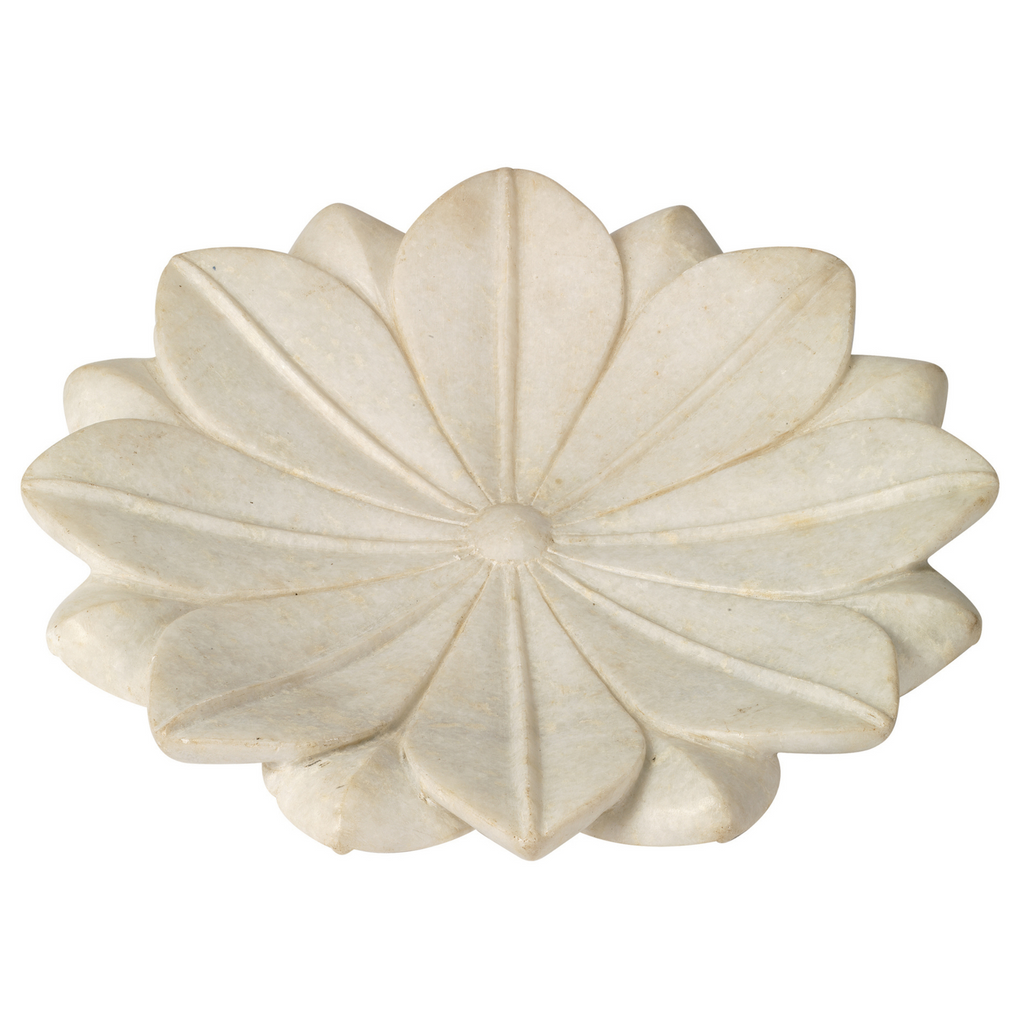 Large Marble Lotus Plate - The Well Appointed House