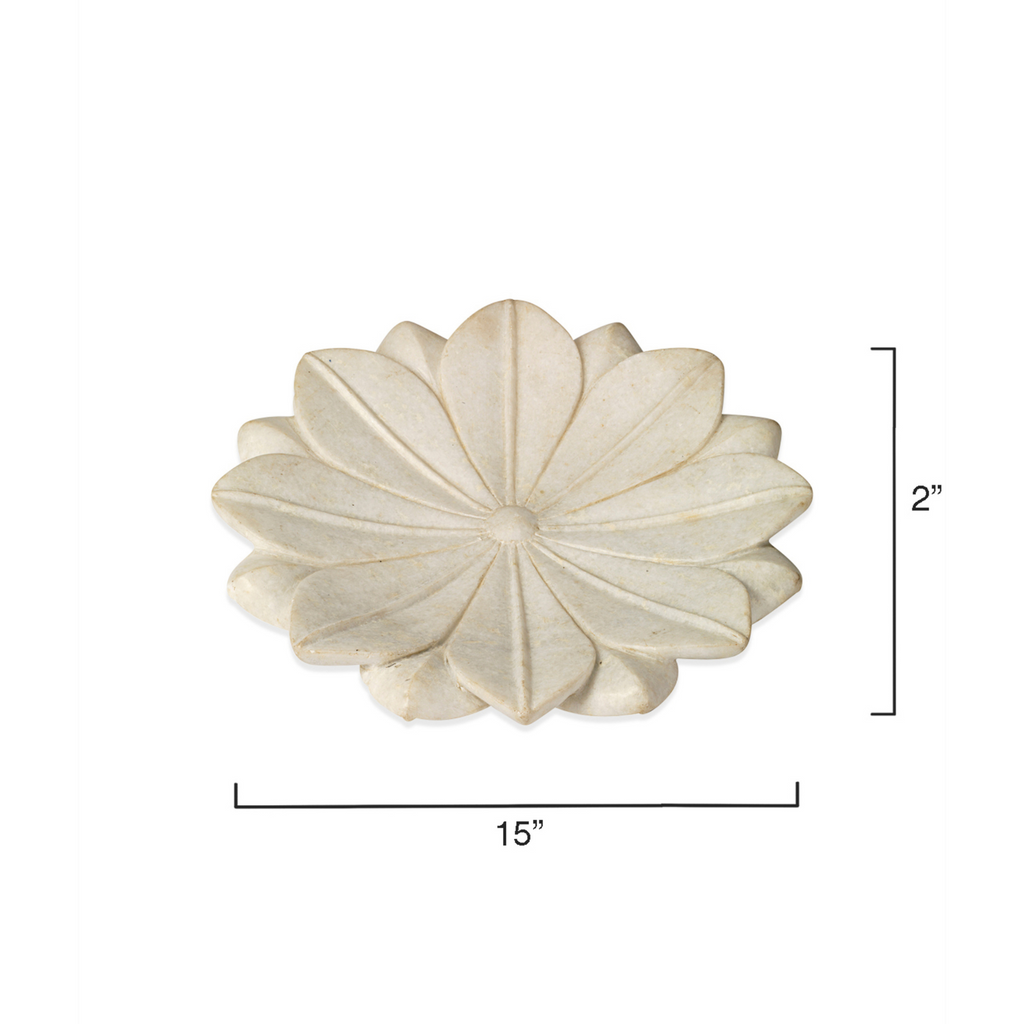Large Marble Lotus Plate - The Well Appointed House